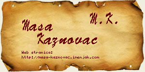 Maša Kaznovac vizit kartica